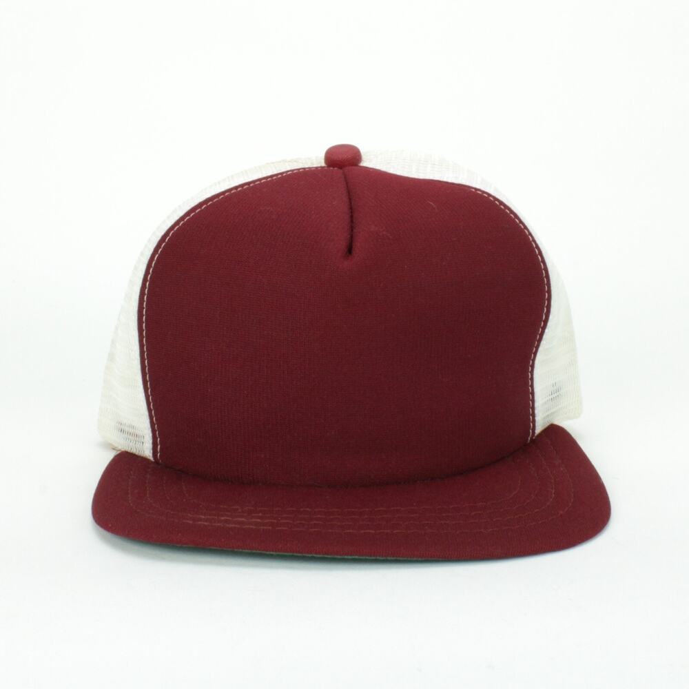Vintage Blank Trucker Snapback Hat New Era Dupont Visor Pro Model Maroon NWOT